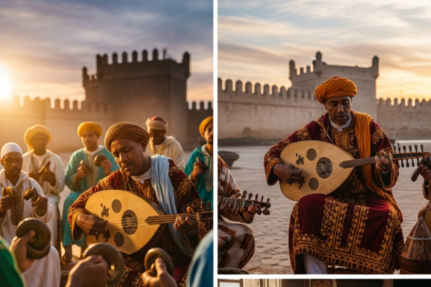Illustration of Gnawa Music Essaouira: Best Festival & Exclusive Workshops Experience
