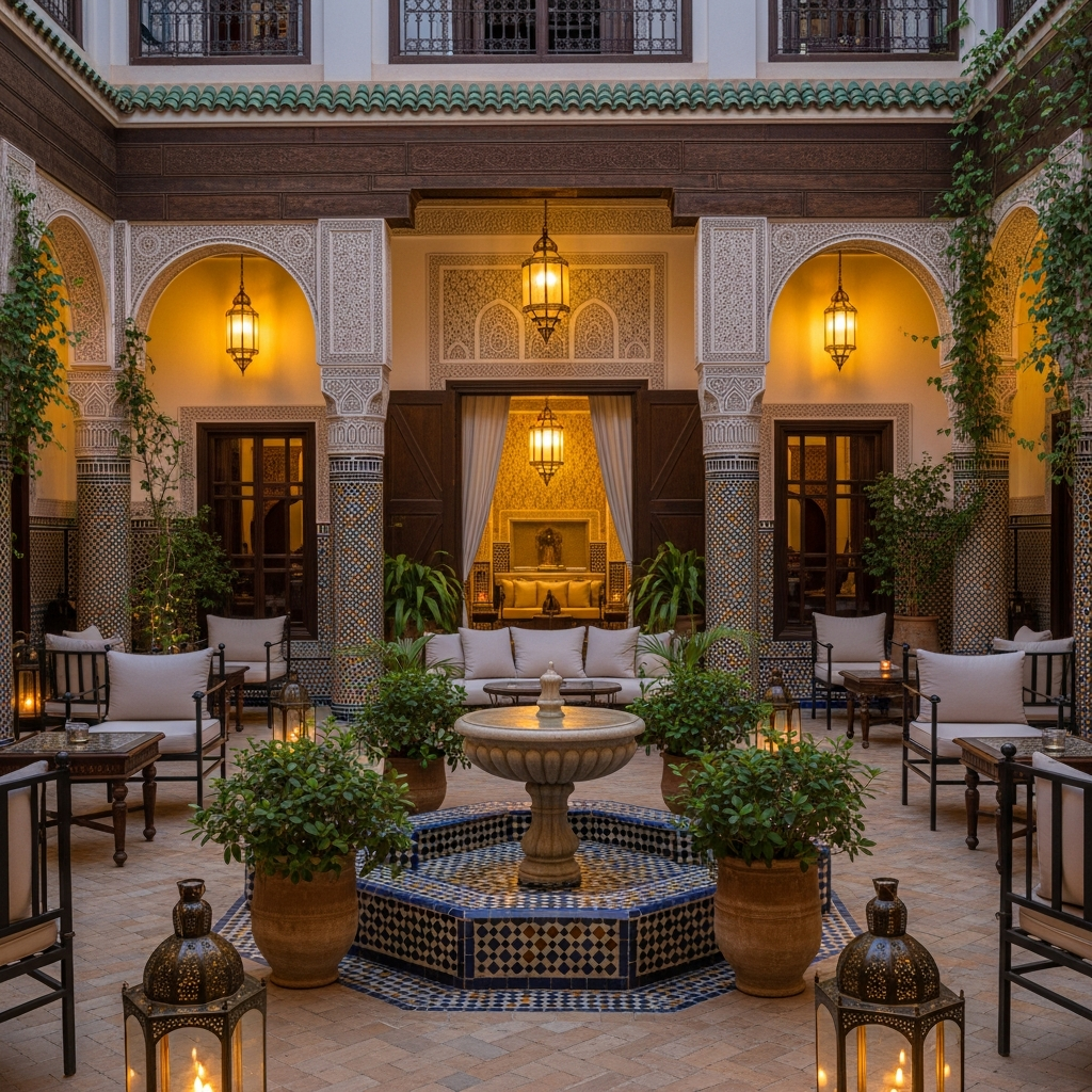 Illustration of Luxury Riads Morocco: Best 5-Day Tour of Stunning 5-Star Stays