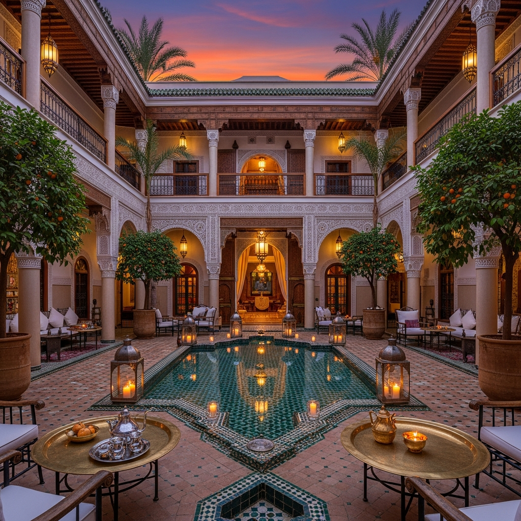 Illustration of Luxury Riads Morocco: Best 5-Day Tour of Stunning 5-Star Stays