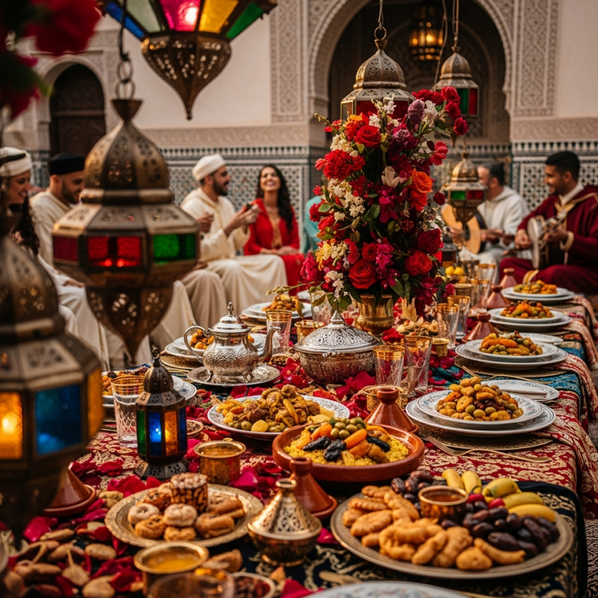 Illustration of Moroccan Weddings: Stunning Traditions, Lavish Ceremonies, and Unforgettable Feasts