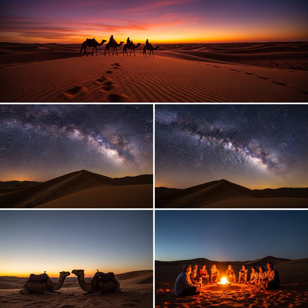 Illustration of Sahara Desert Tours: Unforgettable Treks & Stunning Starry Nights