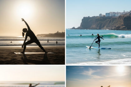 Illustration of Surf Yoga Morocco: Find Stunning Balance on the Atlantic Coast
