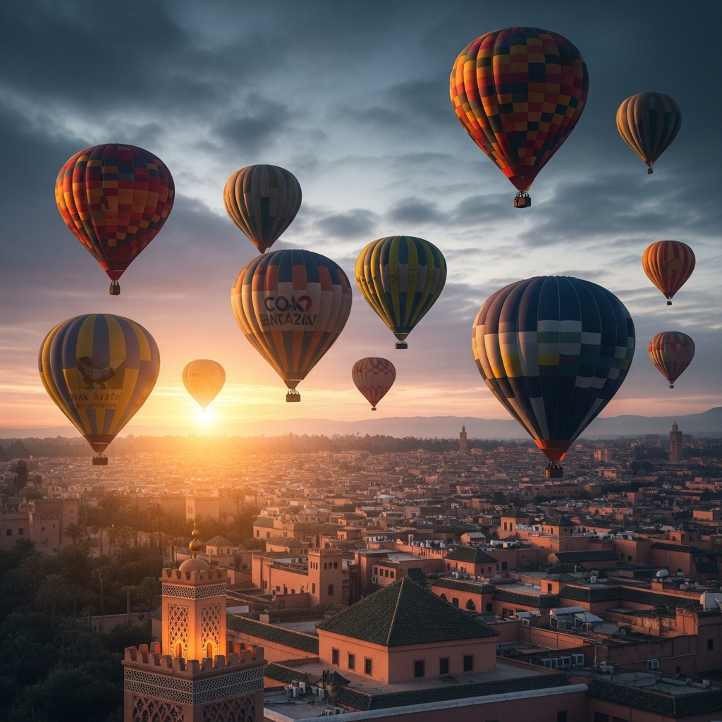 Illustration of Hot Air Balloon Marrakech: Stunning Dawn Ride - An Unforgettable Experience