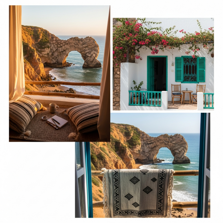 Illustration of Legzira Beach Stays: Best Affordable Guesthouses Near Stunning Arches