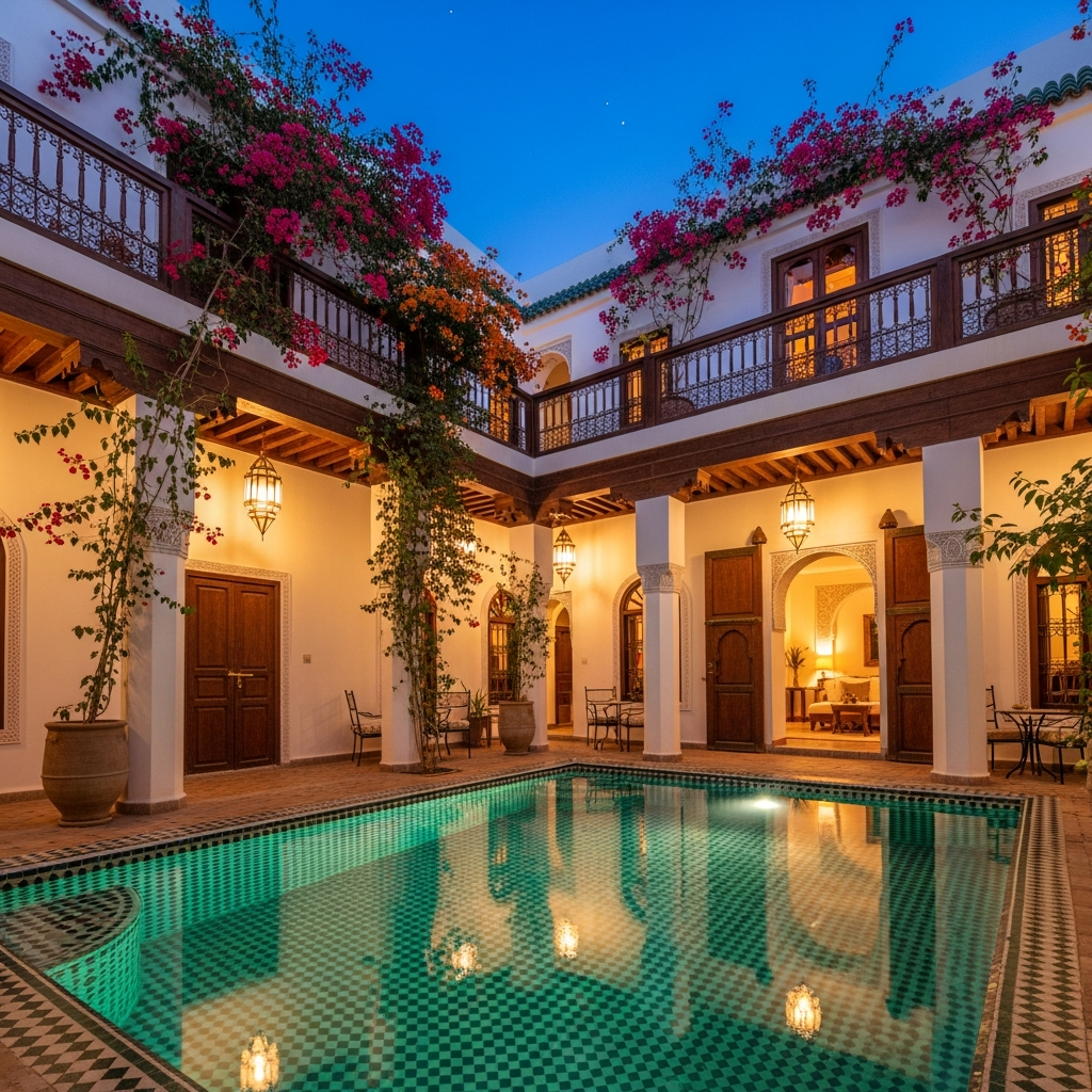 Illustration of Luxury Riads Morocco: Discover Stunning & Affordable Stays