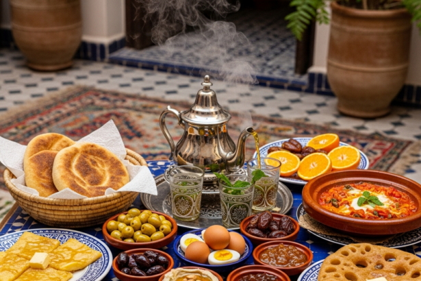 Illustration of Moroccan Breakfast Ideas: Delicious & Authentic Spread You Must Try!