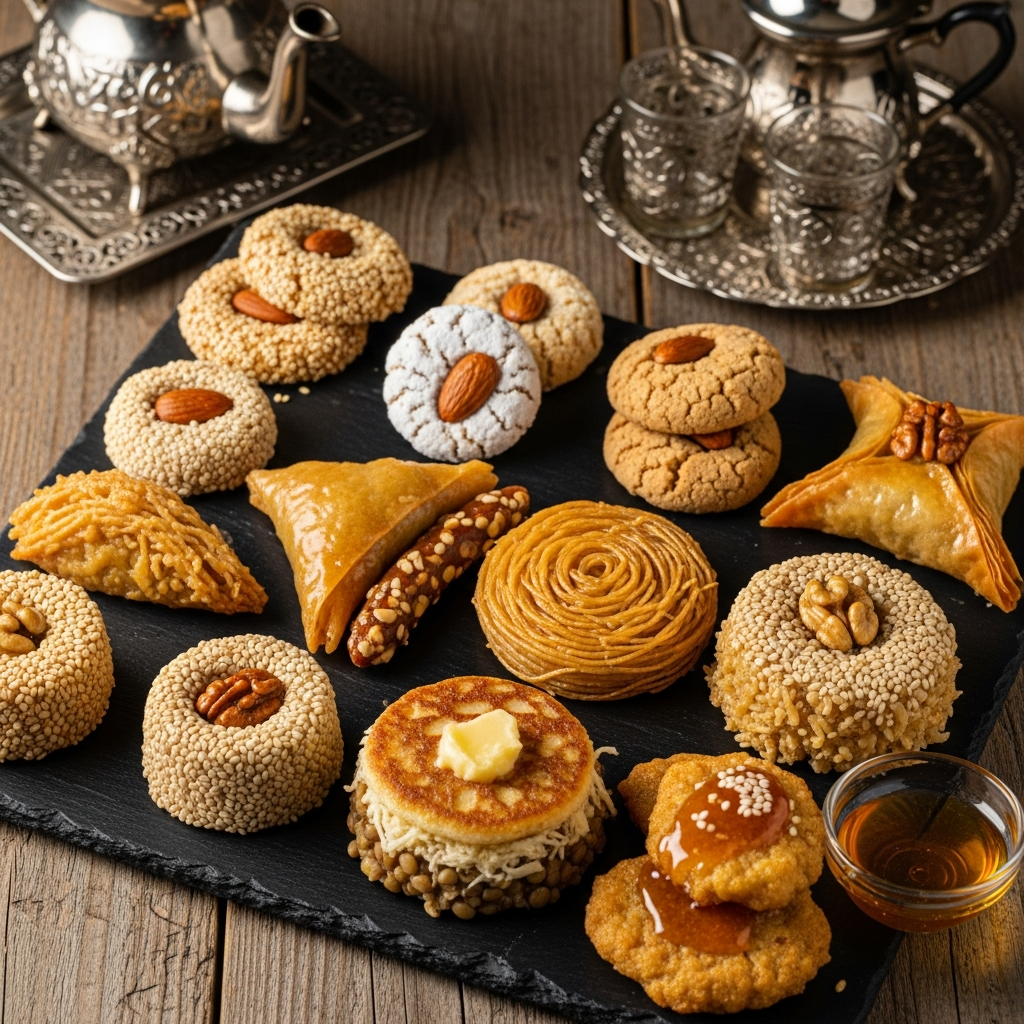 Illustration of Moroccan Desserts: 10 Best Traditional Pastries You Must Try!